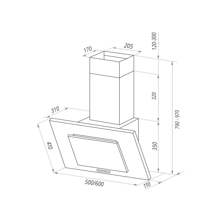 Пристенная вытяжка Maunfeld Tower C 50 Glass Dark Beige купить в Липецке в  интернет-магазине BT-TECHNIKA c доставкой